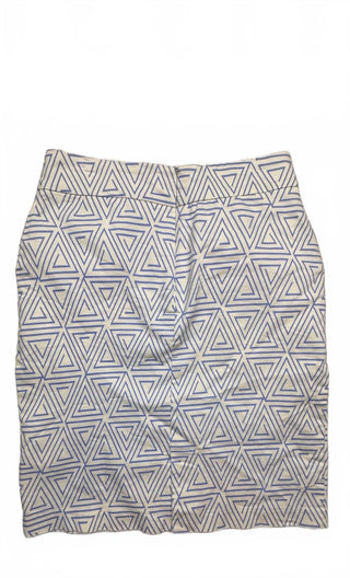 Mikarose Blue White Geometric Pencil Skirt Women’s M