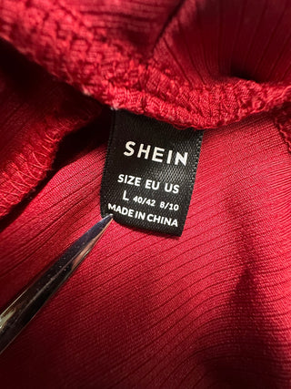 SHEIN Women's Red Open Front Long Sleeve Cardigan Large