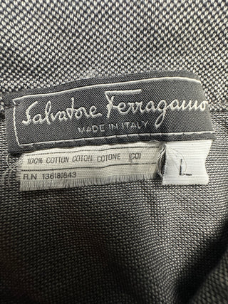 Salvatore Ferragamo Men's L Gray 100% Cotton Polo Shirt