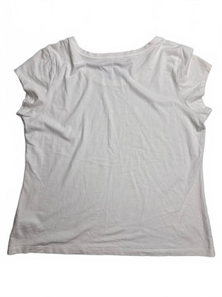 Tahari Essentials Women's XL White Scoop Neck T-Shirt