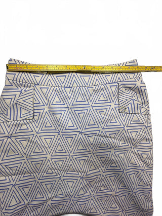 Mikarose Blue White Geometric Pencil Skirt Women’s M