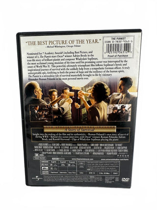 The Pianist DVD Full Screen War Drama - 3 Academy Awards Winner, Very Good