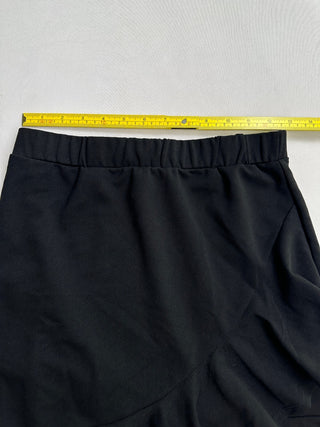 SHEIN Black Mini Skirt with Ruffle Hem, Size M, Polyester