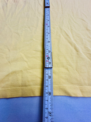 Massimo Dutti Yellow Extrafine Pique Polo Shirt Short Medium