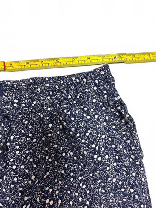 GAP Womens M Navy Floral Wide Leg Pull On Cotton Pants