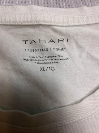 Tahari Essentials Women's XL White Scoop Neck T-Shirt