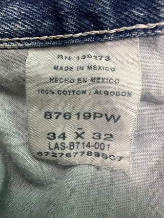 Rustler Mens Jeans 34x32 Distressed Faded Blue Denim Vintage