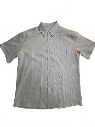 Men's Light Blue Short Sleeve Button-Up Shirt Chest Pocket