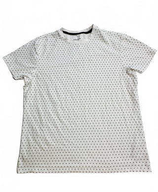 Kenneth Cole New York Large White Polka Dot T-Shirt