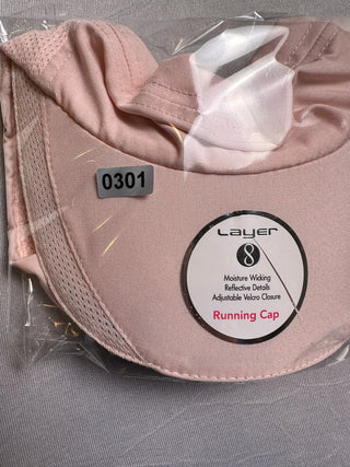 Layer 8 Pink Running Cap Adjustable Reflective Athletic Hat