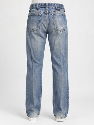 Rustler Mens Jeans 34x32 Distressed Faded Blue Denim Vintage