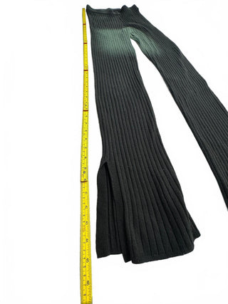 GAP Womens Black Ribbed Knit Flare Pants Size M Split Hem