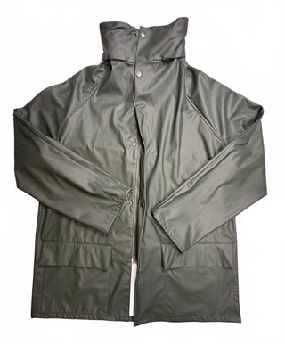 Majestic Rainwear Men's M Green Hooded Rain Jacket Coat