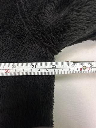 Publish Large Black Faux Fur Plush Coat with Button Closure