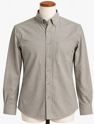 Brunswick Mens XL Beige Oxford Button Down Shirt Long Sleeve