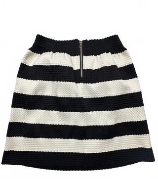 DownEast Black and White Striped Textured Skirt Women’s S