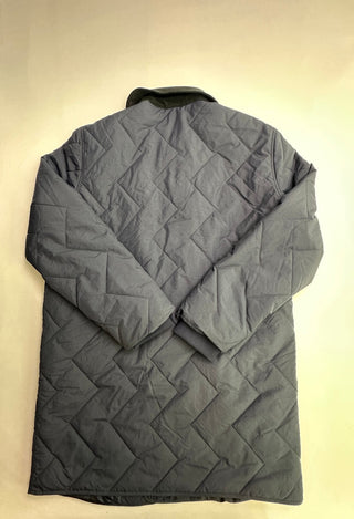 Banana Republic Long Quilted Herringbone Navy Jacket Large