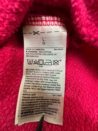 GAP Lipstick Red Full Zip Hoodie Sweatshirt Large
