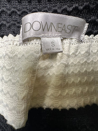 DownEast Black and White Striped Textured Skirt Women’s S