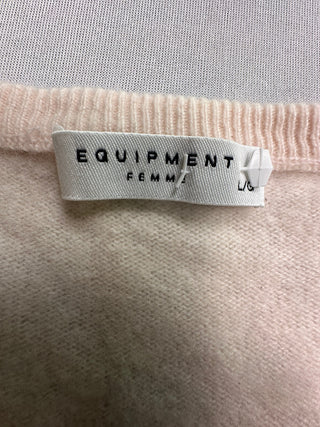 Equipment Femme 100% Cashmere V Neck Sweater Pink L