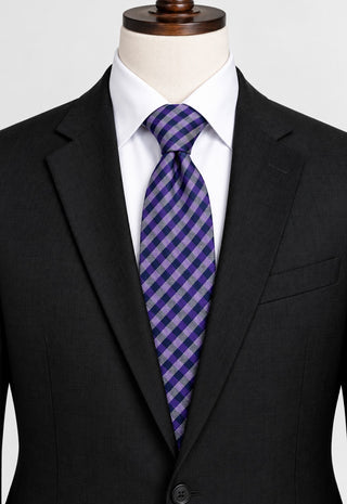 Club Room Men's Purple and Navy Checkered Business Casual
