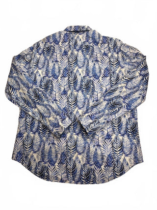 Robert Graham Classic Fit Men's L Blue Leaf Print Shirt