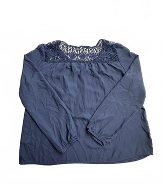 Simply Styled Navy Crochet Lace Blouse Women's L