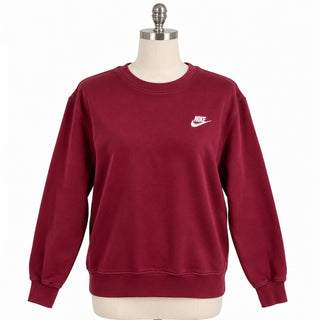 Nike Maroon Crewneck Sweatshirt with White Logo, Size Small