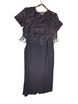 Shar-Tide of California Vintage Navy Blue Lace Overlay 14P