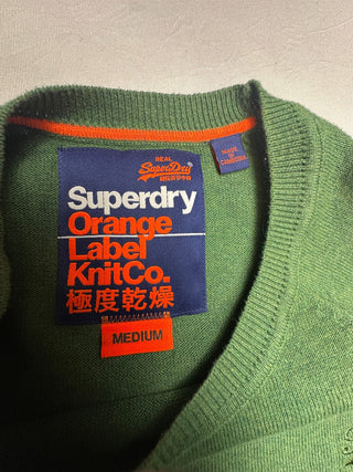 Superdry Orange Label Men's M Green Crewneck Knit Sweater M