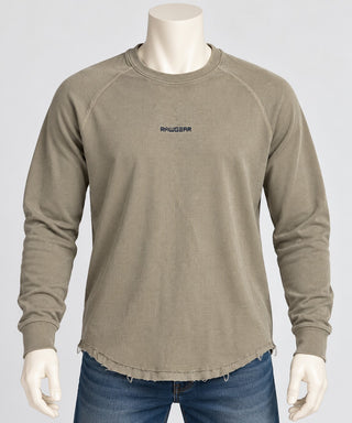 Rawgear Beige Long Sleeve Cotton Blend Shirt Large