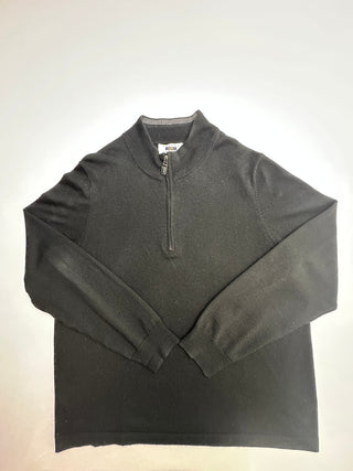 Joseph Abboud Mens Black 100% Merino Wool Zip Modern Fit XXL