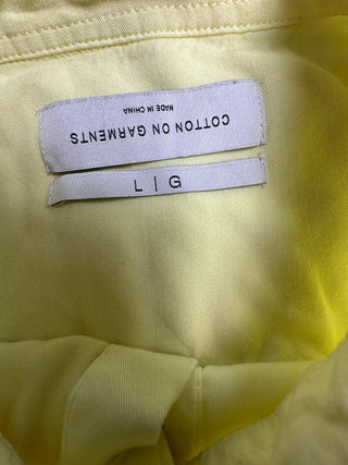 Cotton On Garments Yellow Short Sleeve Button-Up Shirt L