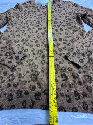 Whistles Leopard Print Metallic Knit Sweater Brown UK 8 US 4