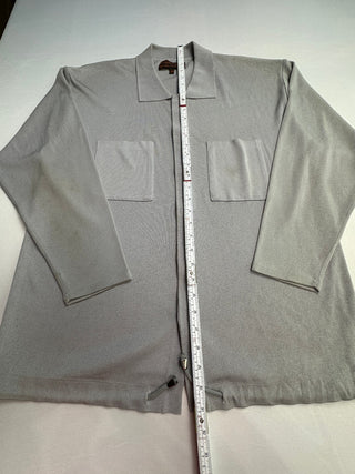 Creme De Silk Light Gray Long Sleeve Knit Sweater Size Large