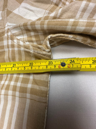 GAP Men's M Tall Tan Plaid Standard Fit Button Up Shirt