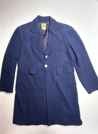 Wah Maker Frontier Navy Blue Wool Blend Mens Overcoat — 42