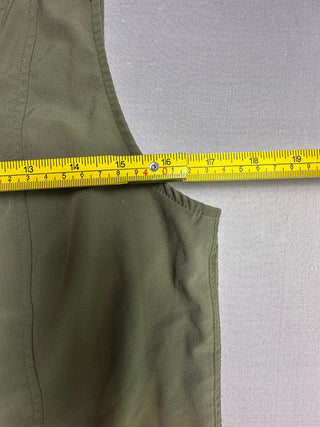 Womens Olive Green Utility Jumpsuit Sleeveless Tie Waist
