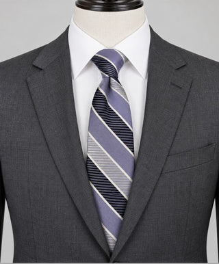 Screenplay by Martin Wong Purple and Black Striped Men's Tie