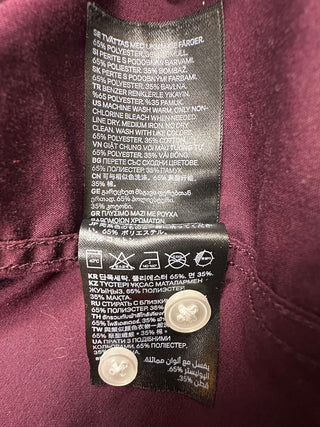H&M Men’s XL Slim Fit Burgundy Long Sleeve Button-Up Shirt