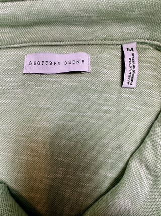 Geoffrey Beene Men's M Green Heather Short Sleeve Polo Shirt