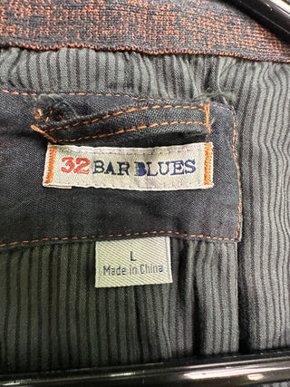 32 Bar Blues Men's Cotton Casual Blazer Jacket Large Gray