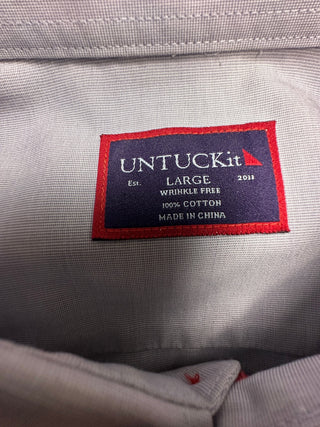 UNTUCKit Men's Large Wrinkle Free 100% Cotton Button-Up Long