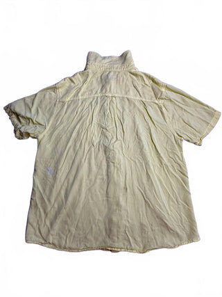 Cotton On Garments Yellow Short Sleeve Button-Up Shirt L