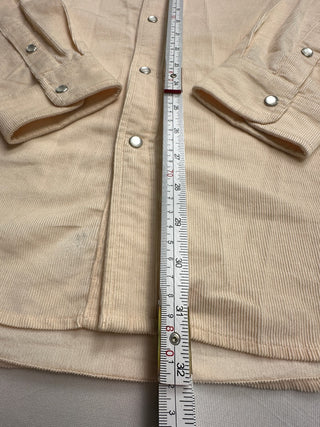 Criquet Men's L Cream Corduroy Pearl Snap Western Shirt