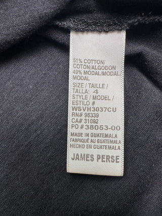 James Perse Womens Charcoal Gray Scoop Neck Tee Size 4