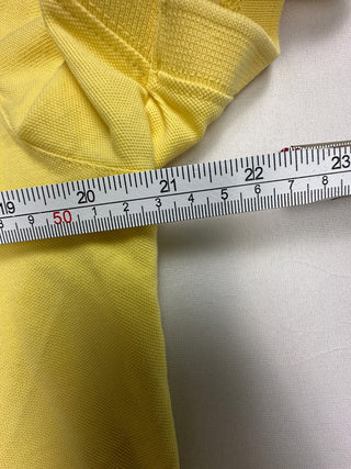 Massimo Dutti Yellow Extrafine Pique Polo Shirt Short Medium