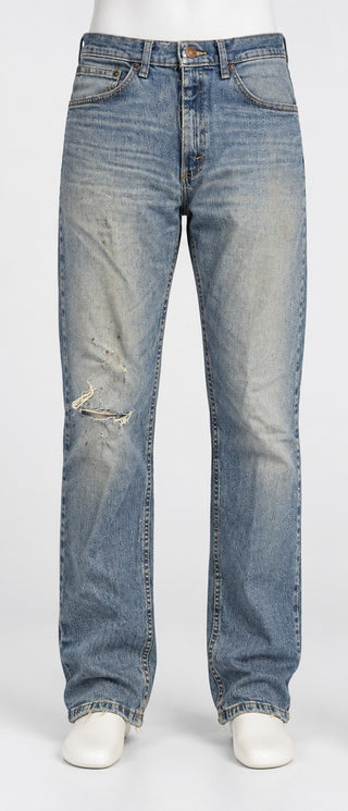 Wrangler Regular Fit Men's Jeans 33x32 Distressed Blue Denim