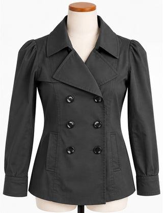 Vertigo Paris Black Double Breasted Trench Coat Women's