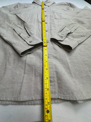 Brunswick Mens XL Beige Oxford Button Down Shirt Long Sleeve